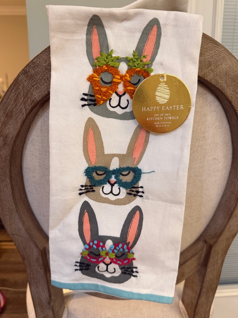 Bunny Mask Kitchen Towel - set of 2